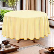 Saffron Yellow Stripe With Yellow Scallop Pipping Round Tablecloth