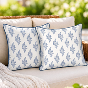 Coastal blue piping Pillow Cover