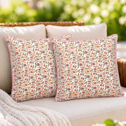 Rose pink Floral vine piping Pillow Cover
