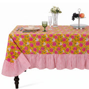 Ruffle Rectangle & Square Tablecloth - Bubblegum Pink