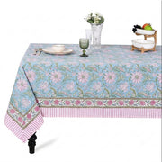 Ice Blue Square & Rectangle Tablecloth