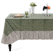 Ruffle Rectangle & Square Tablecloth - Basil Green
