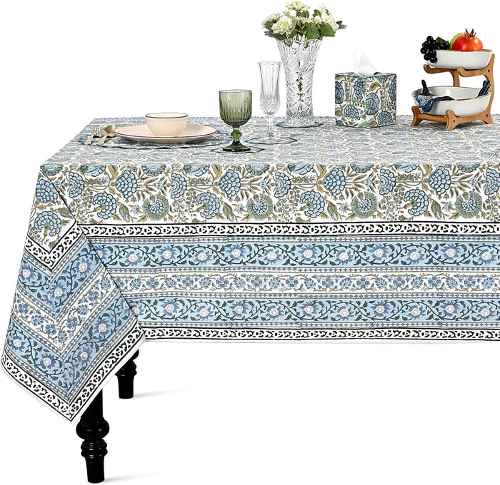Asparagus Green Square & Rectangle Cotton Tablecloth