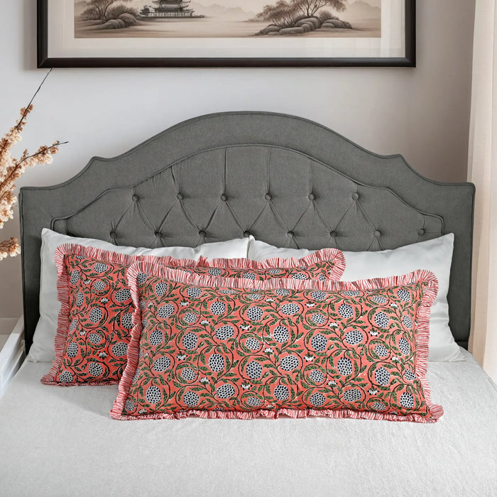 Dark Salmon Pink Bed Pillow Cover