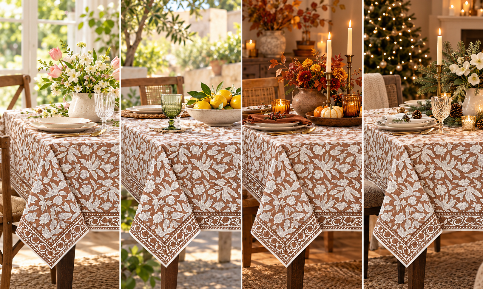 How to Style Block-Print Table Linens for Every Season