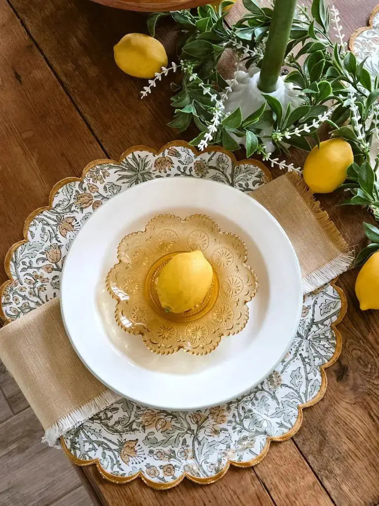 Round Cotton Placemats - Ridhi Block Print