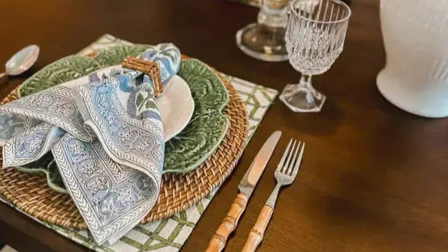 Border Detail Cotton Napkins - Ridhi Block Print