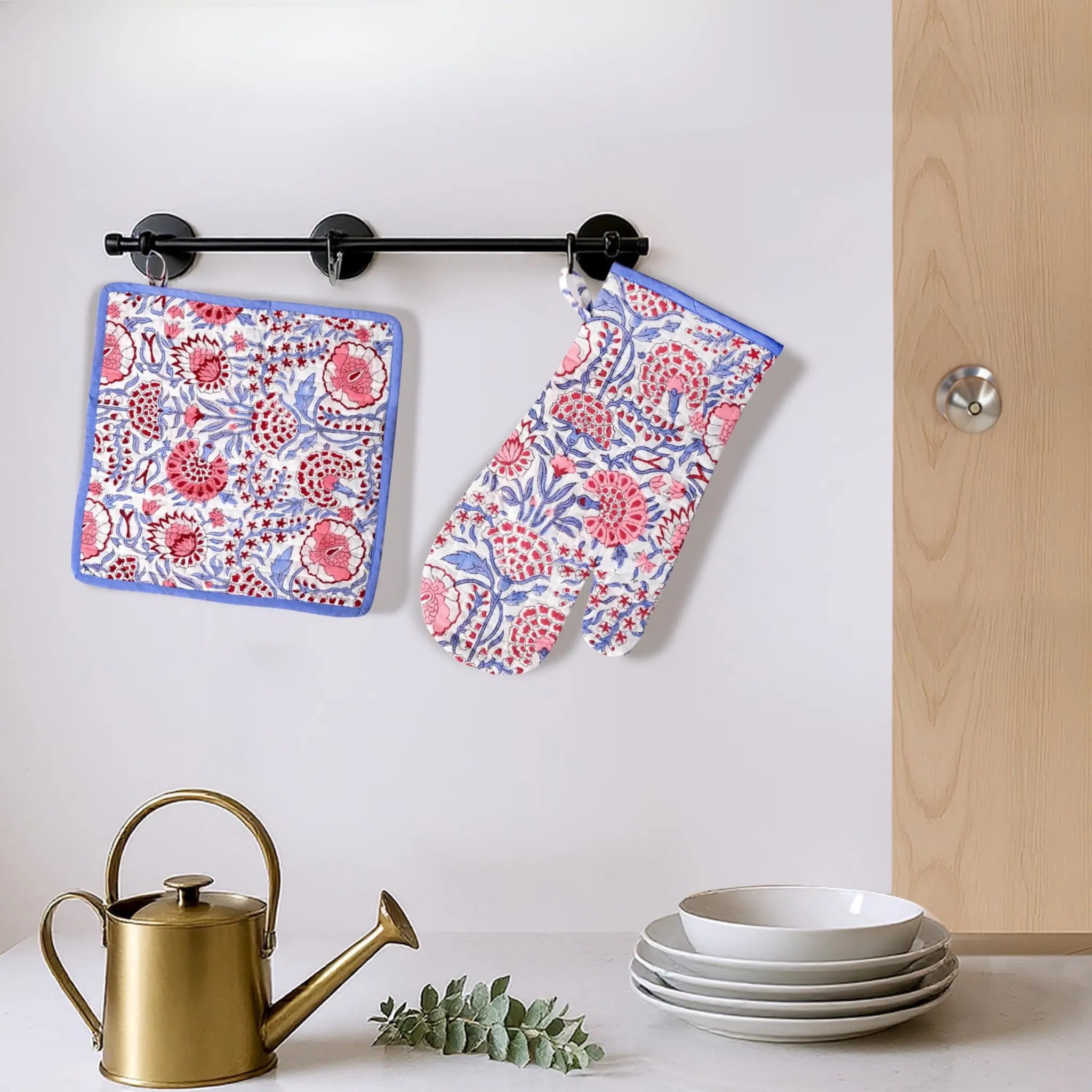 Cotton Oven Mitts & Pot Holders - Ridhi Block Print