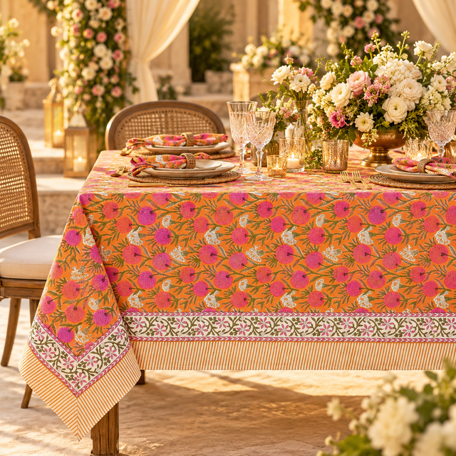 Hand Block Printed Table Linens