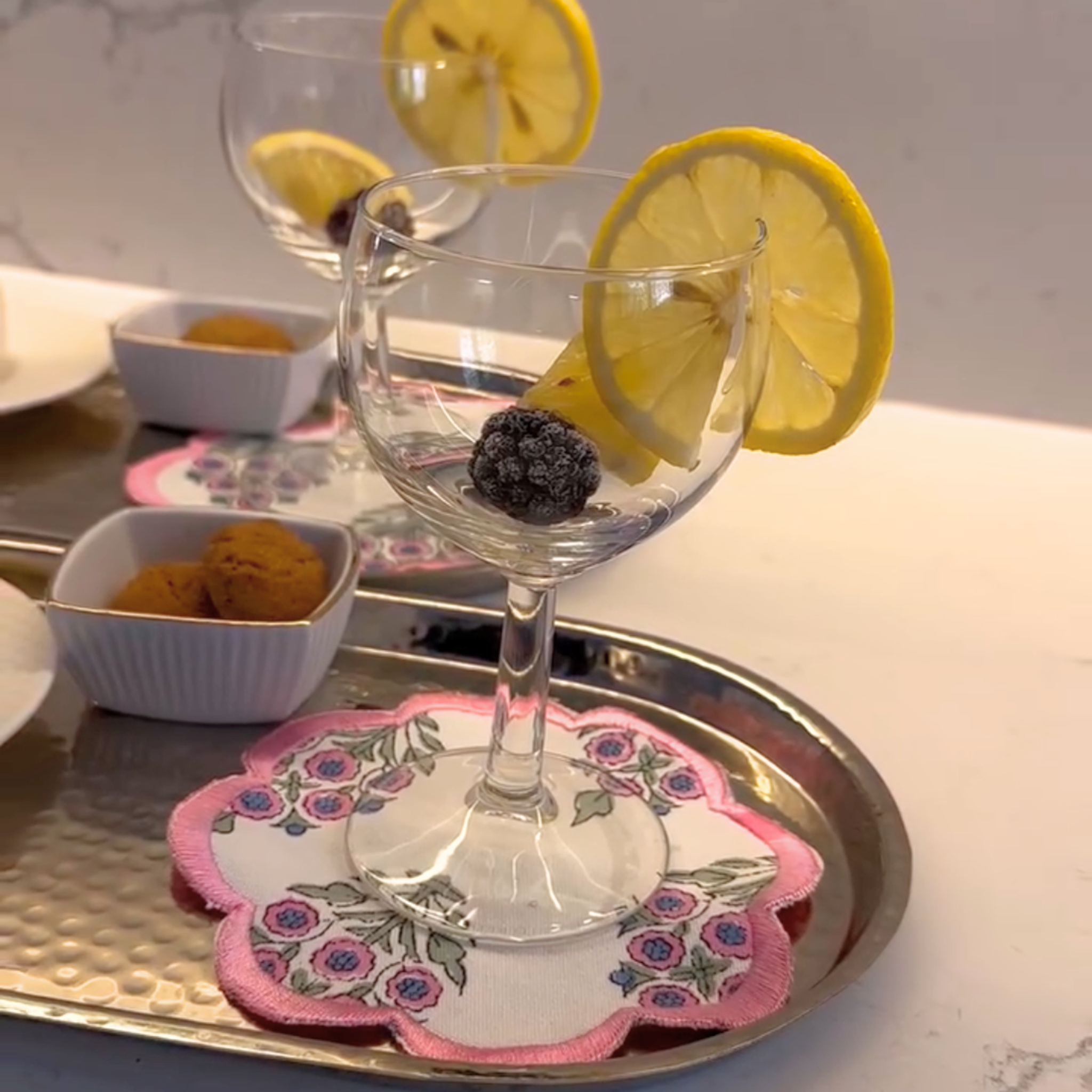 Hand Block Printed Cotton Coasters