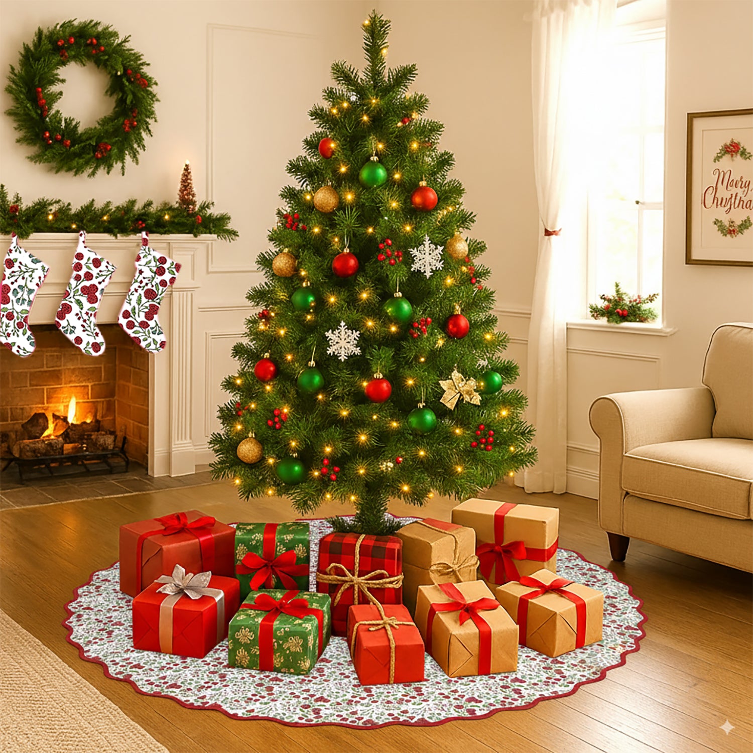 Garnet Red Tree Skirt