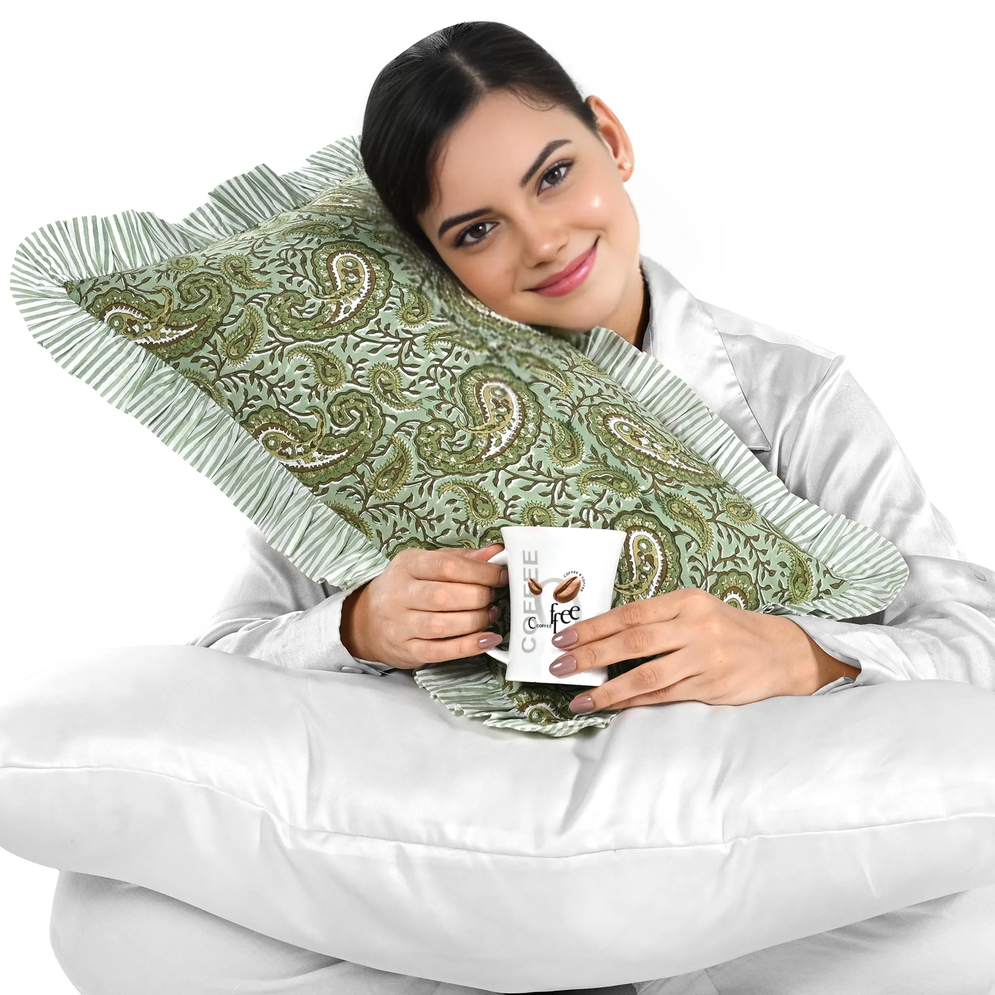 Nostalgic Naturals Ruffle Sham Pillow Cover RIDHI