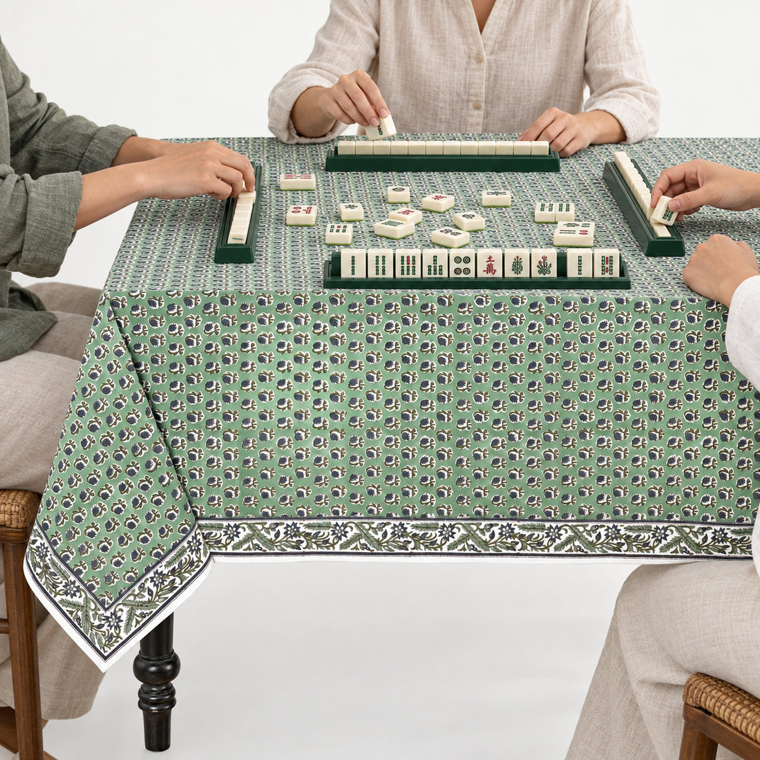 Basil Green Square & Rectangle Tablecloth