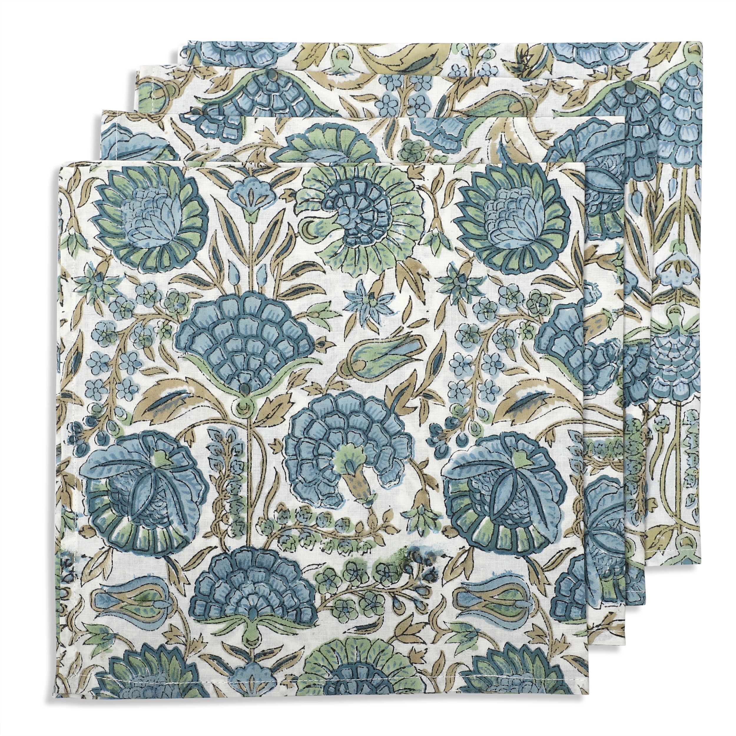 Asparagus Green Plain Napkins Ridhi Block Print