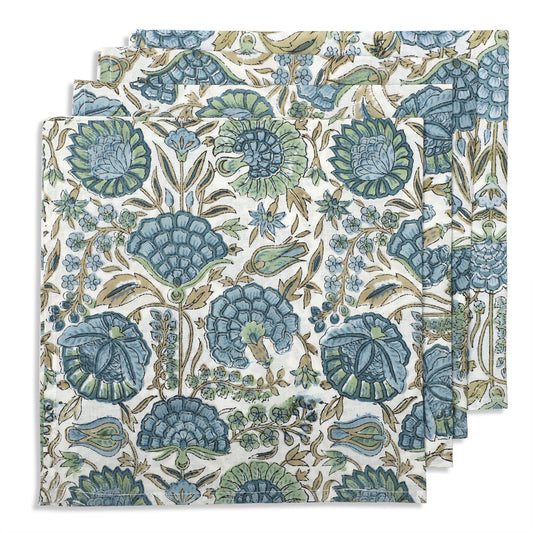 Asparagus Green Plain Napkins Ridhi Block Print