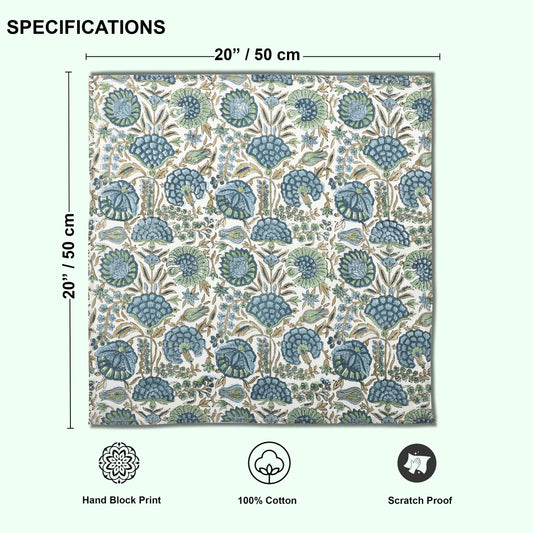 Asparagus Green Plain Napkins Ridhi Block Print