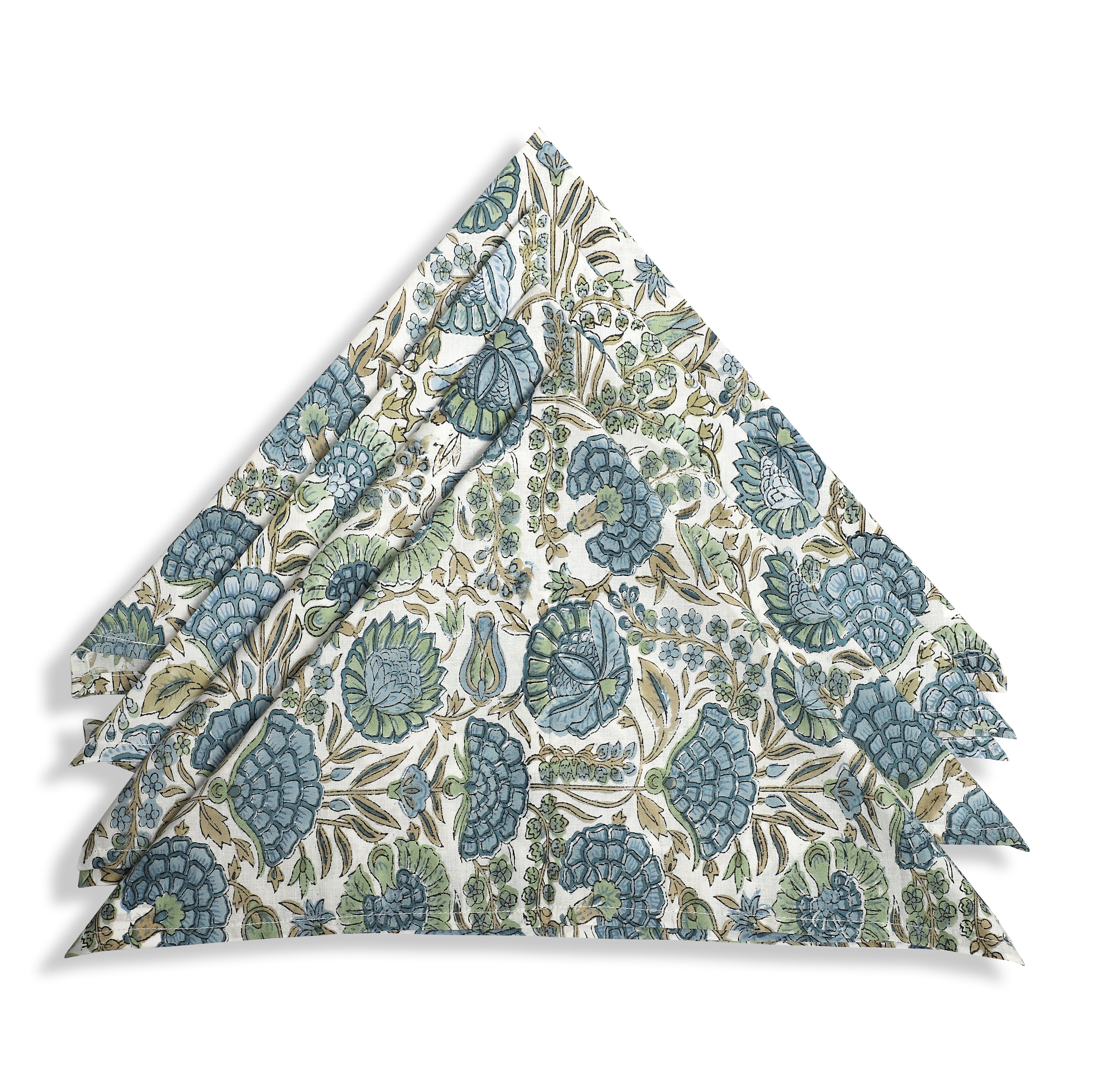 Asparagus Green Plain Napkins Ridhi Block Print