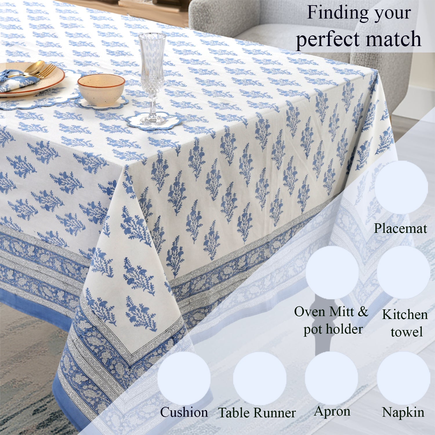 Coastal Blue Rectangle & Square Tablecloth RIDHI