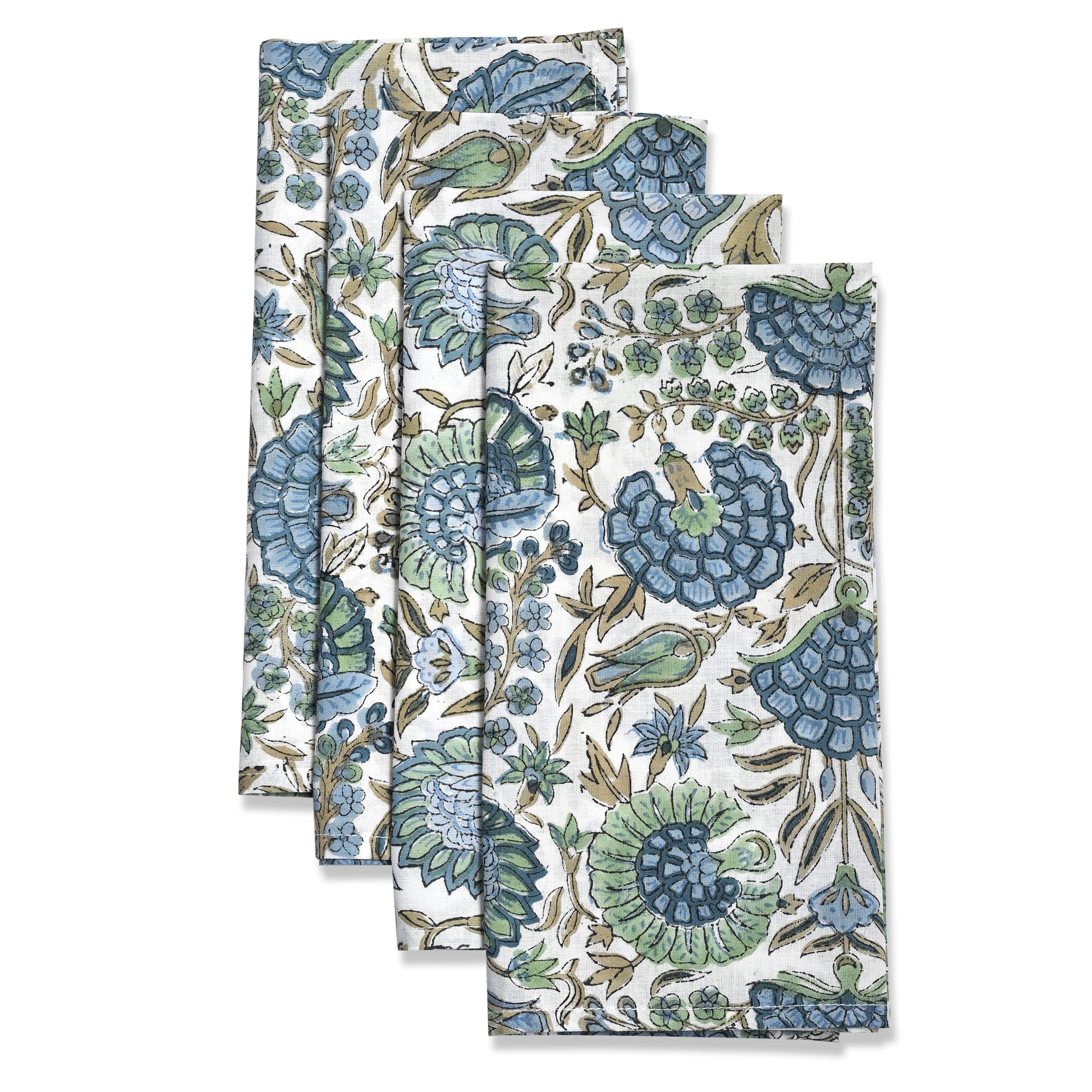 Asparagus Green Plain Napkins Ridhi Block Print