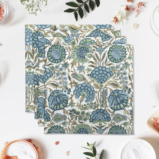 Asparagus Green Plain Napkins Ridhi Block Print