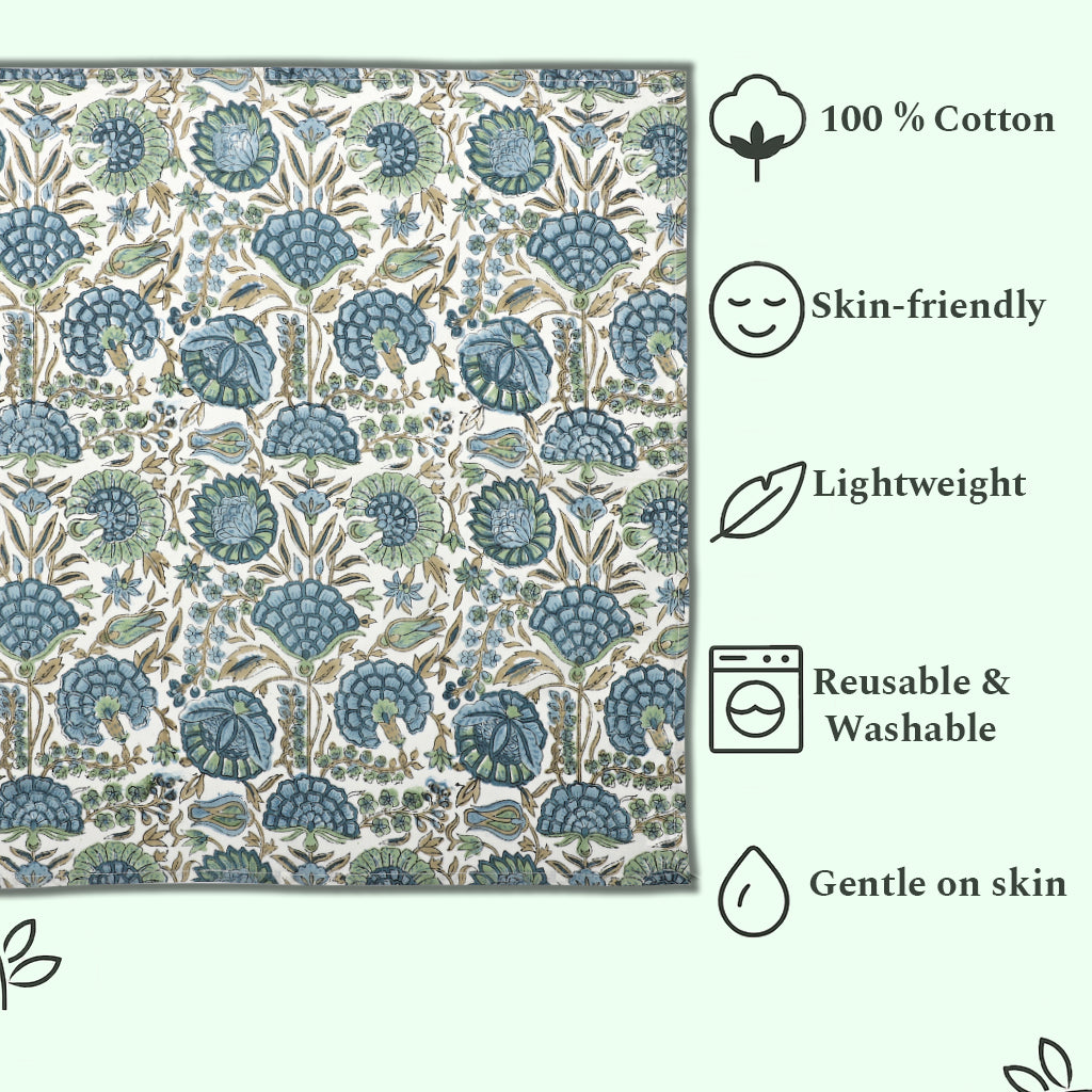 Asparagus Green Plain Napkins Ridhi Block Print