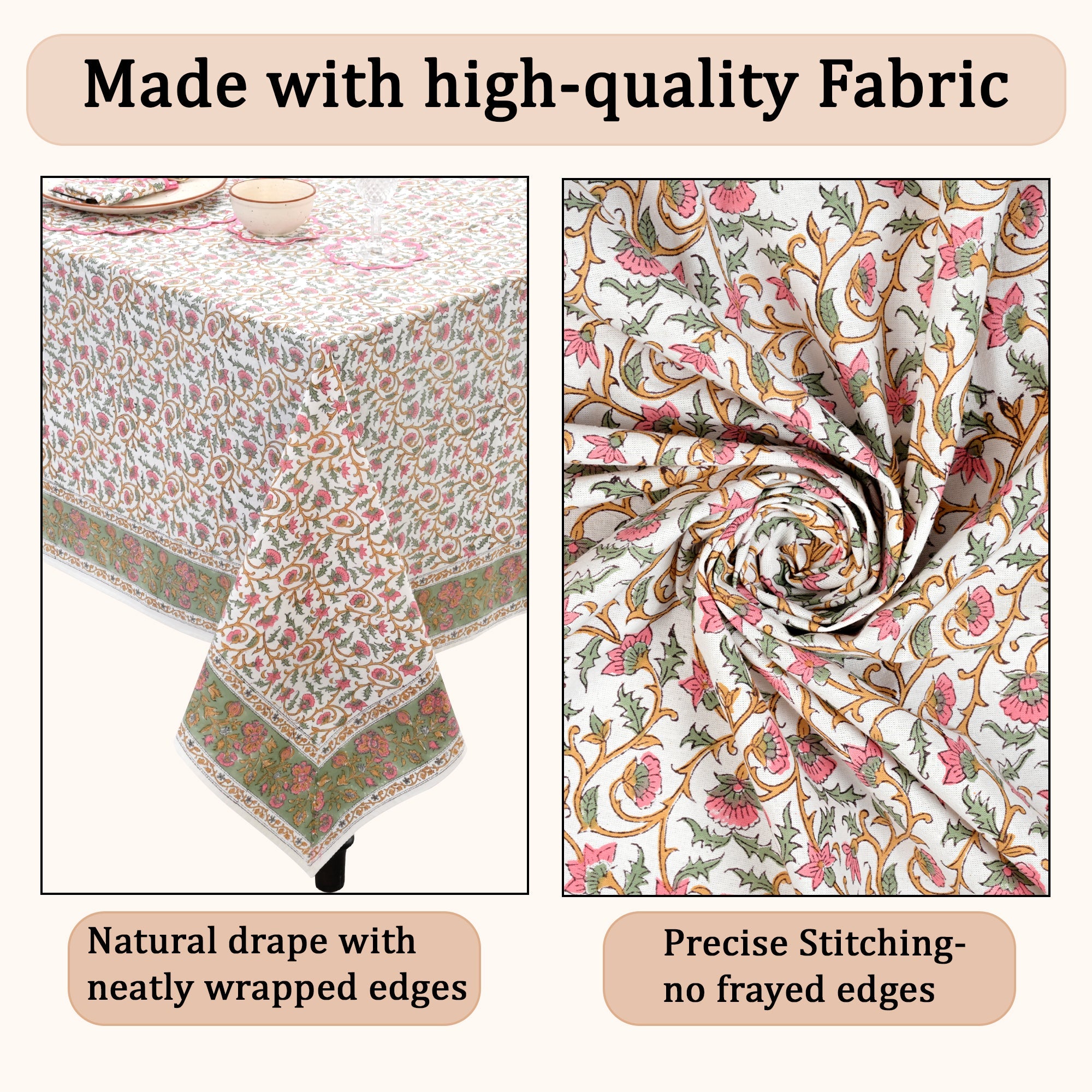Rose Pink Floral Vine Rectangle & Square Tablecloth RIDHI