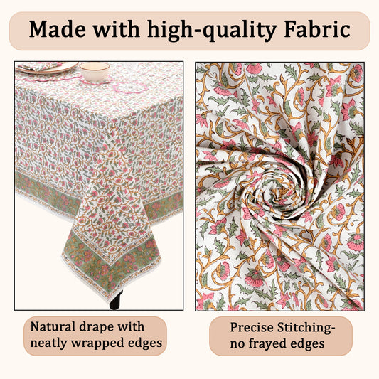 Rose Pink Floral Vine Rectangle & Square Tablecloth RIDHI