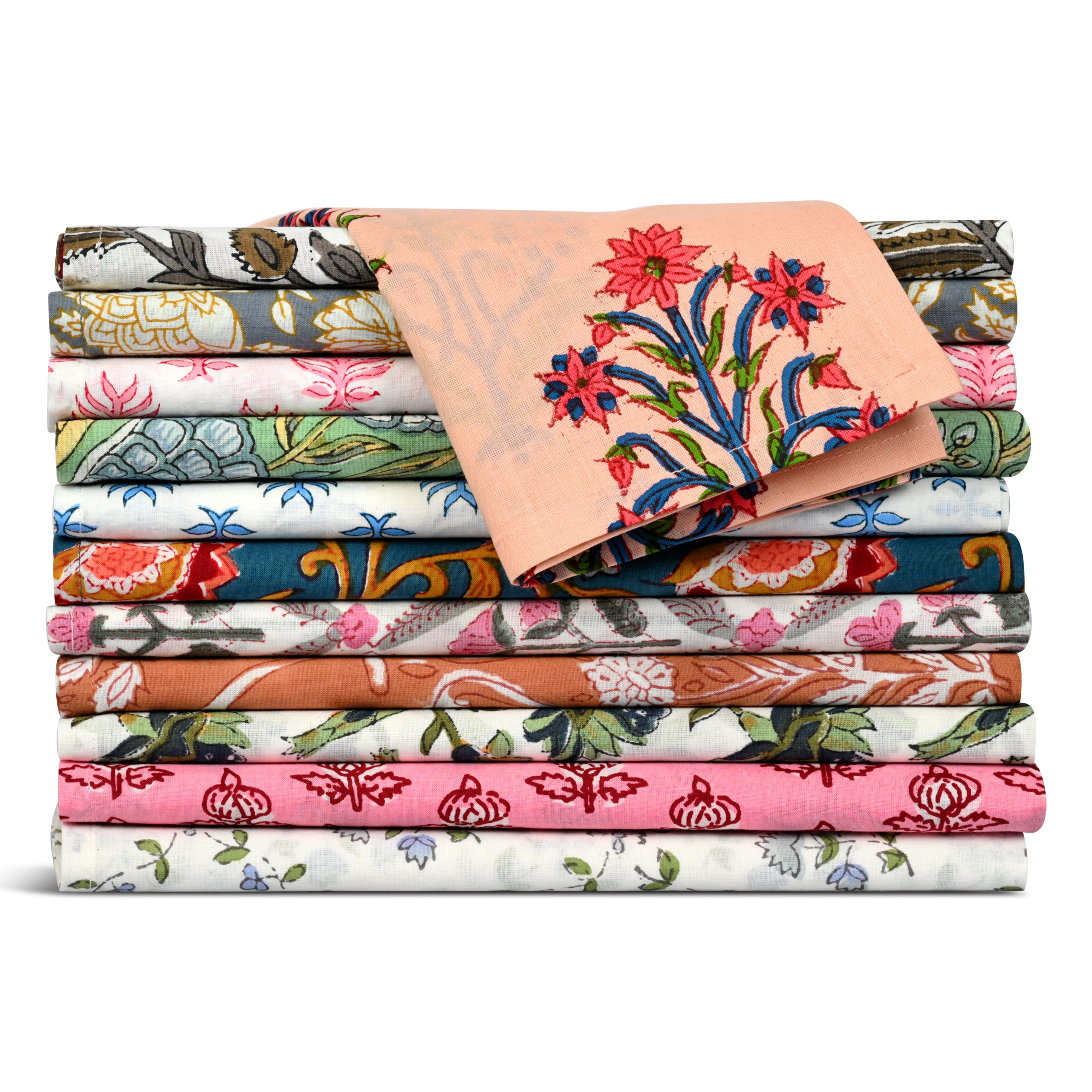 Assorted Plain Napkins Ridhi Block Print