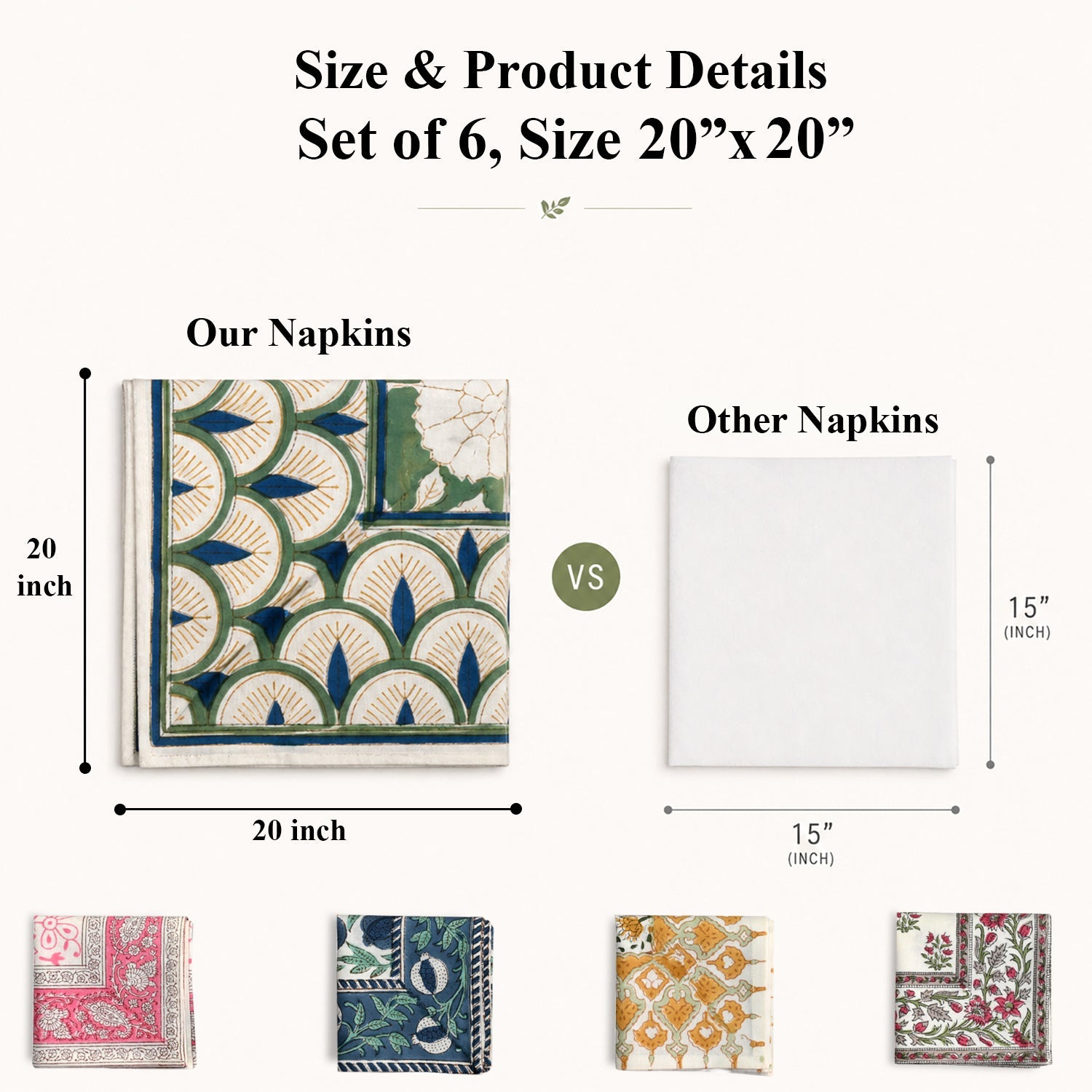Mixed Border Napkins Ridhi Block Print