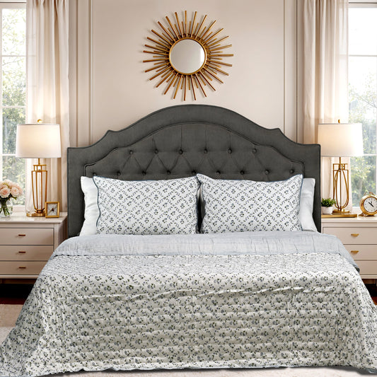 Powder Blue Quilt Ridhi Block Print