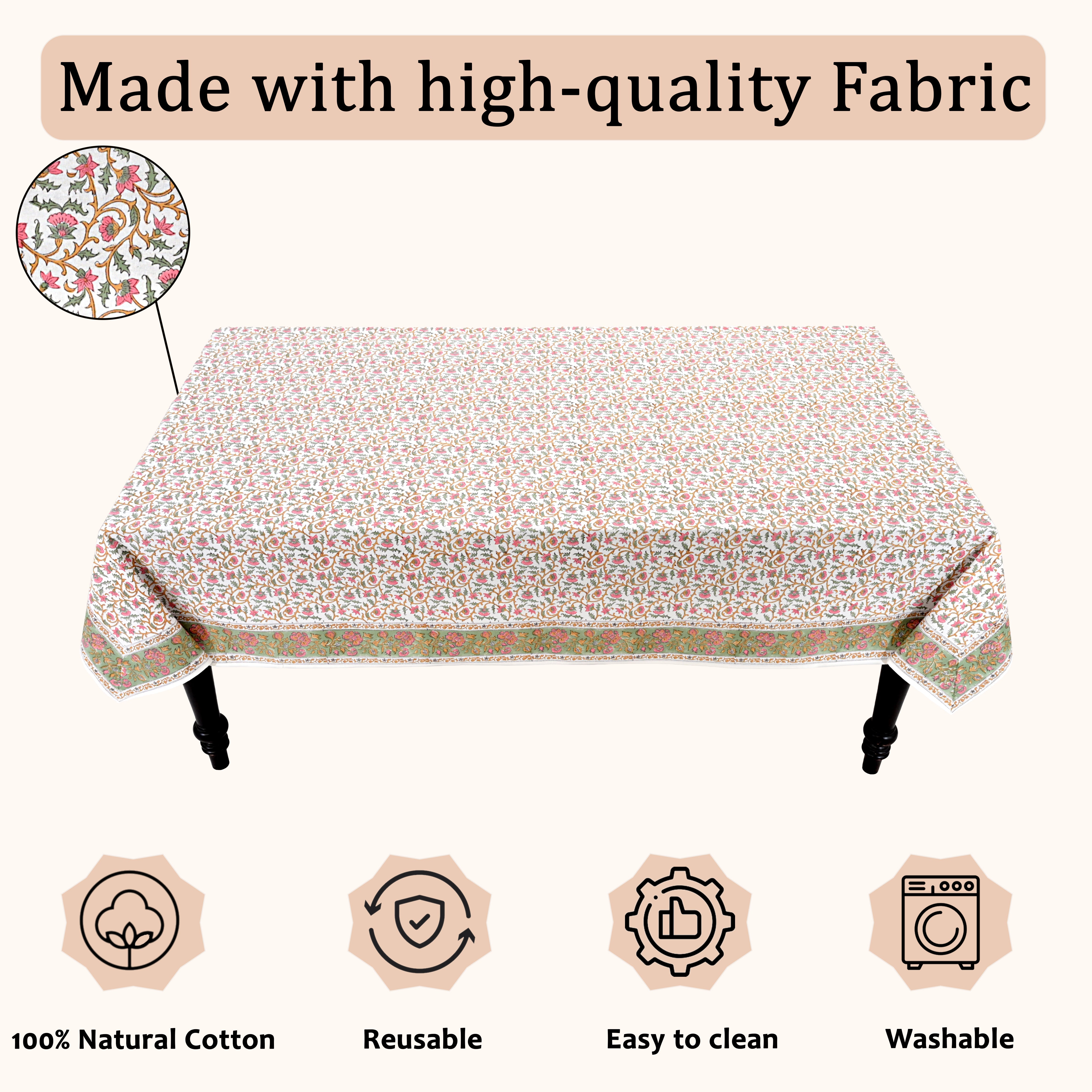 Rose Pink Floral Vine Rectangle & Square Tablecloth RIDHI