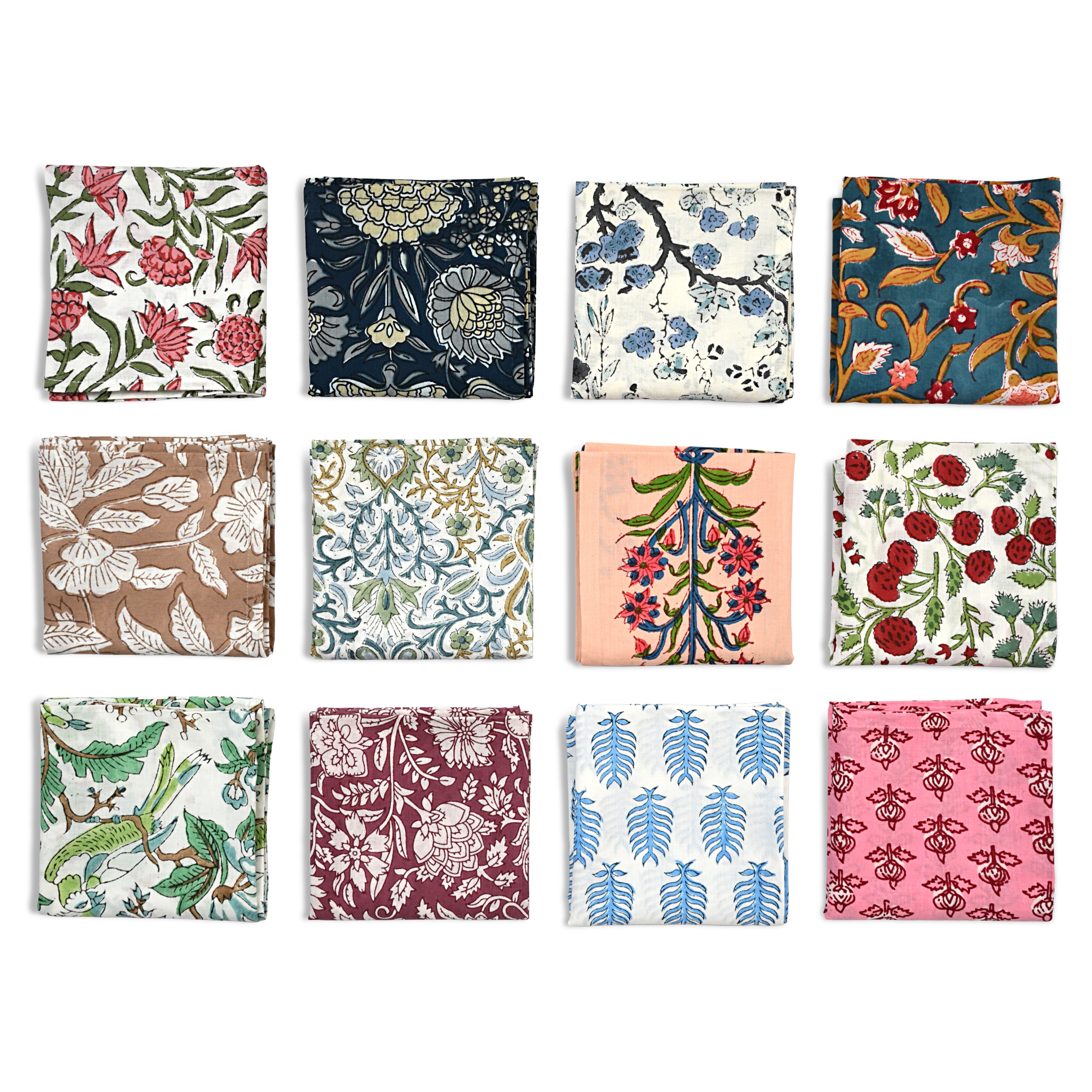 Assorted Plain Napkins Ridhi Block Print