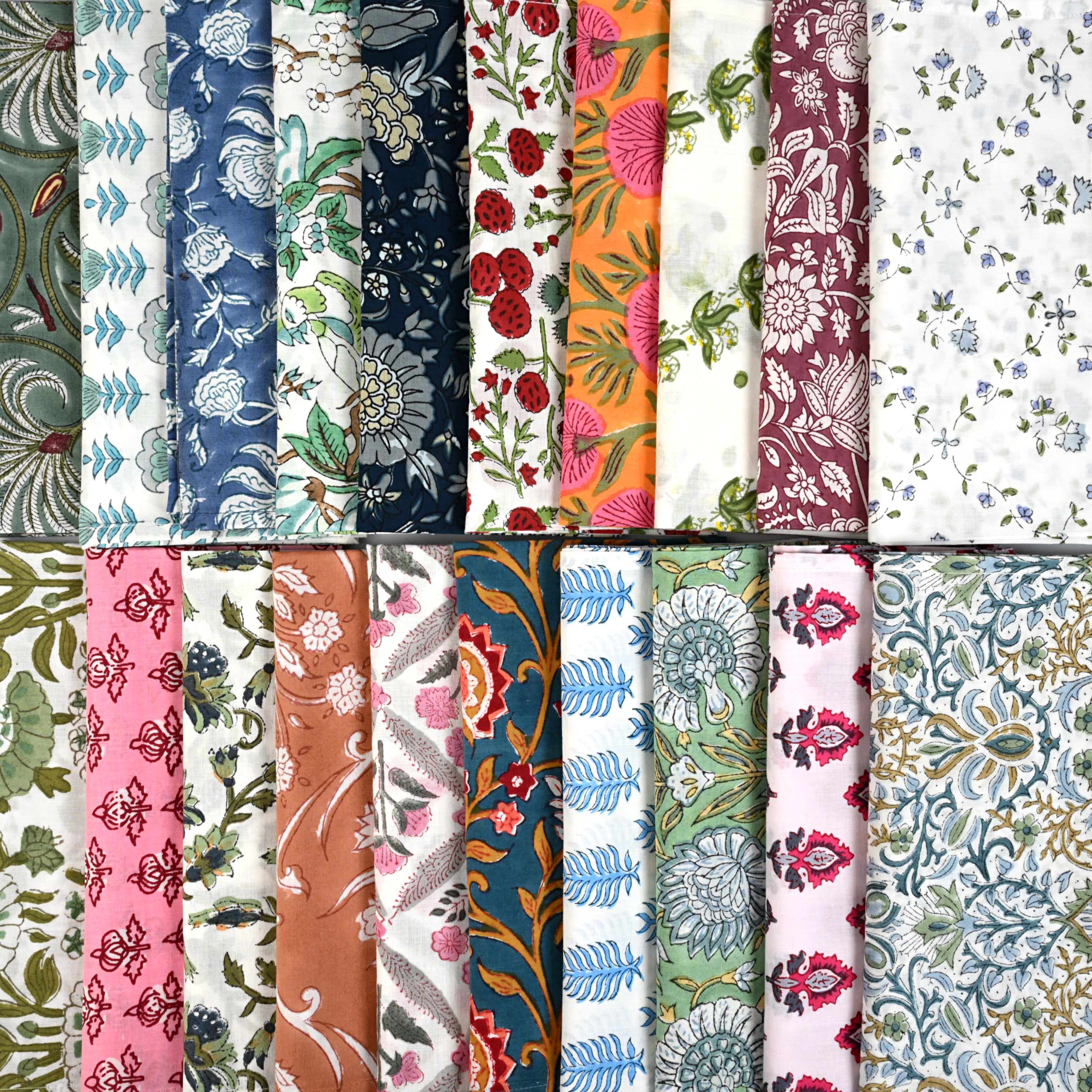 Assorted Plain Napkins Ridhi Block Print