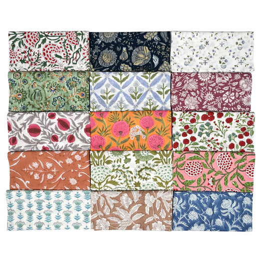 Random Mix Plain Napkins Ridhi Block Print