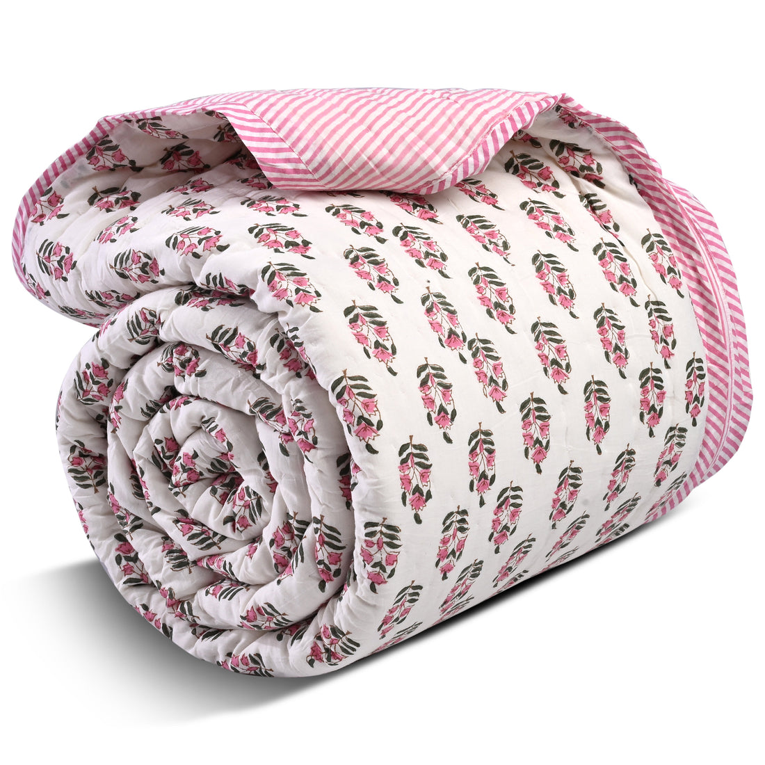 Punch Pink Quilt Ridhi Block Print