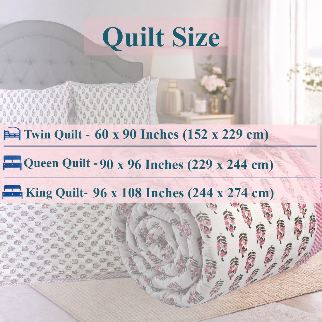 Punch Pink Quilt Ridhi Block Print