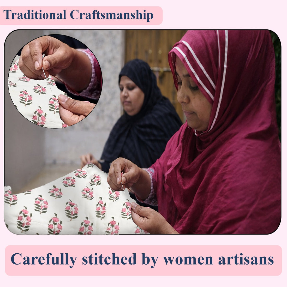 Punch Pink Quilt Ridhi Block Print