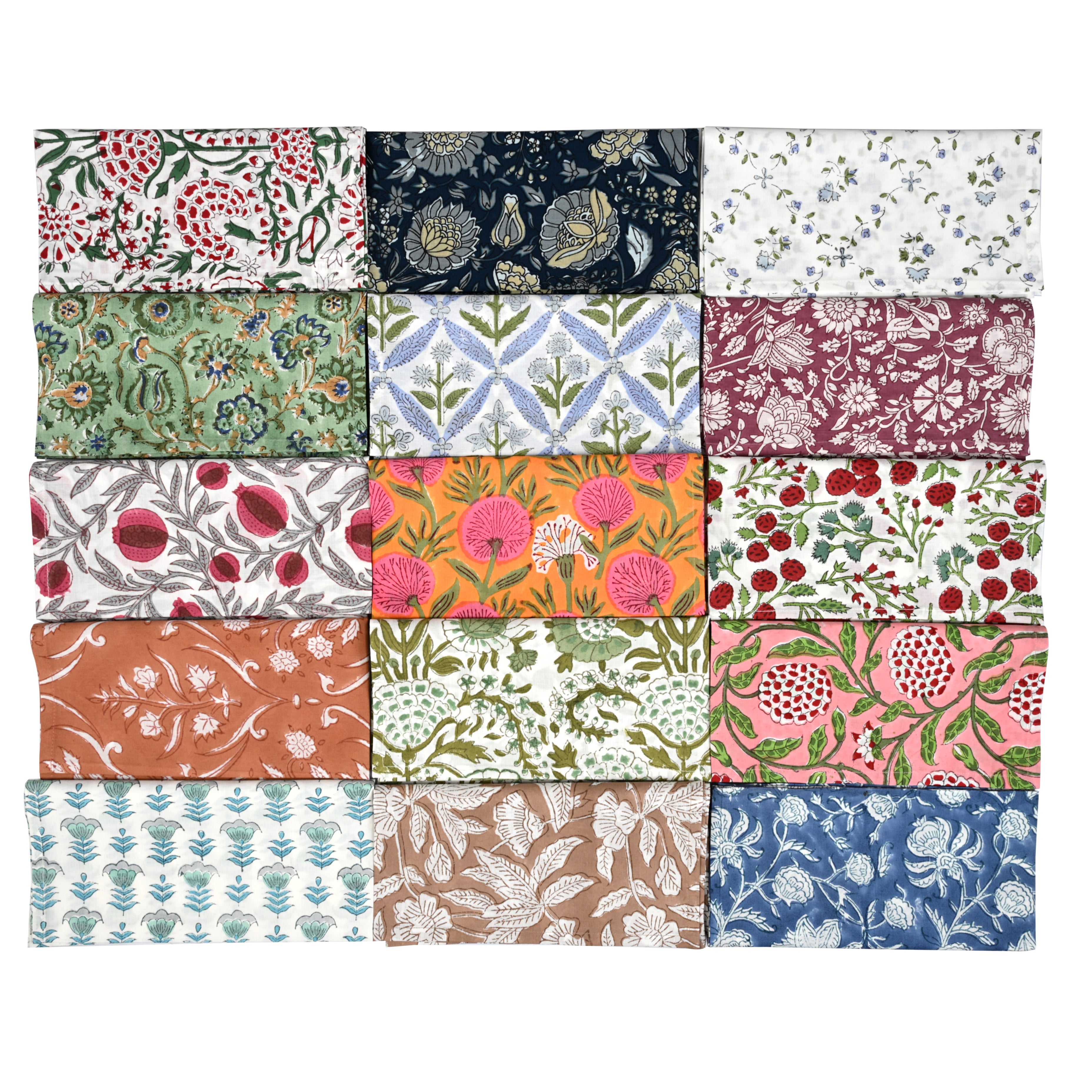 Assorted Plain Napkins Ridhi Block Print