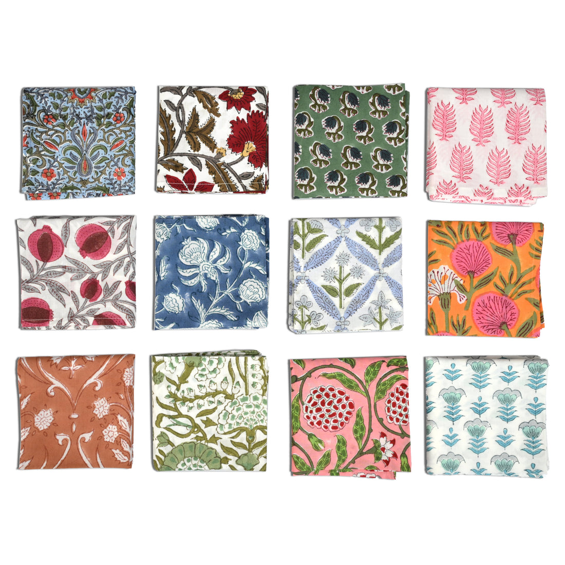 Assorted Plain Napkins Ridhi Block Print