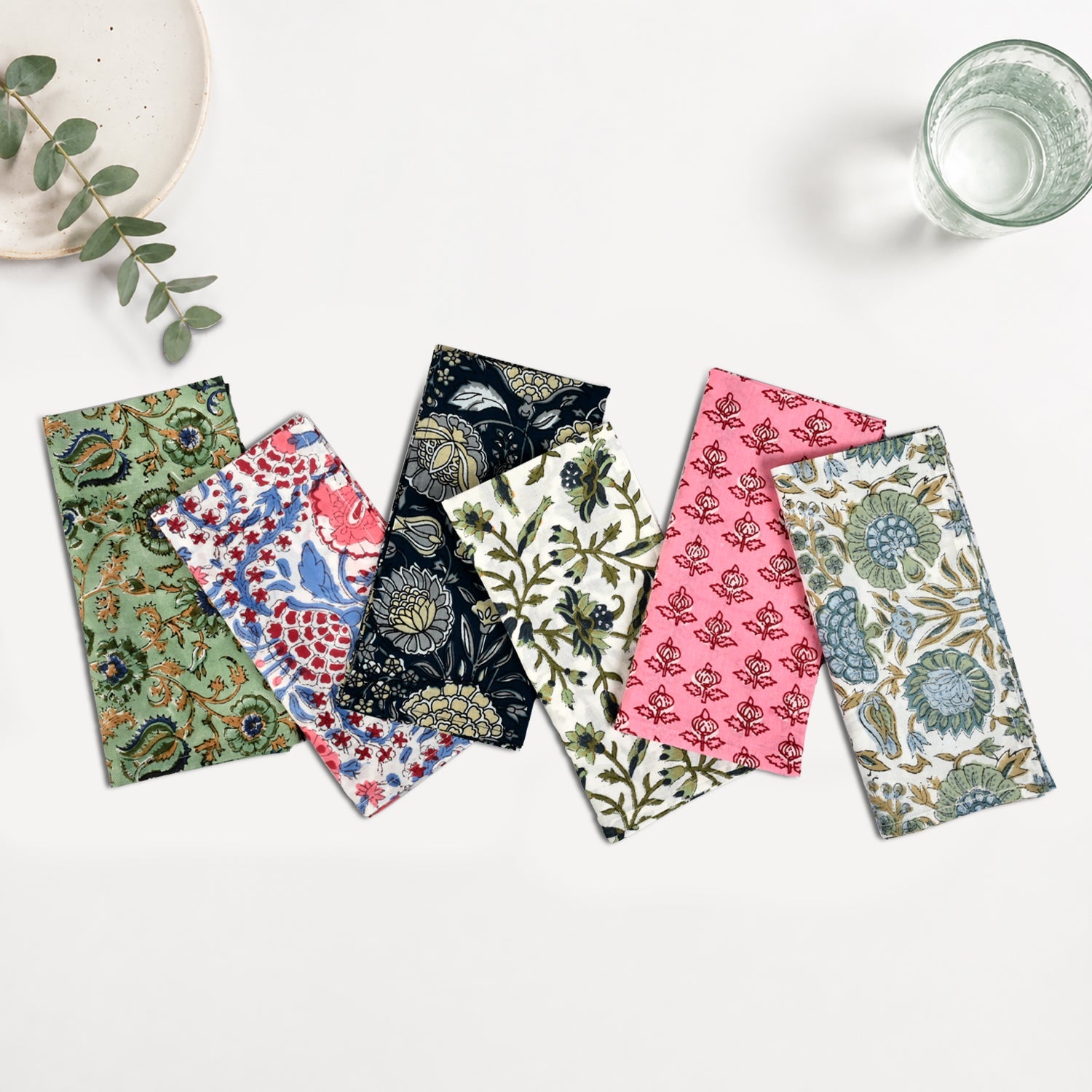 Assorted Plain Napkins Ridhi Block Print