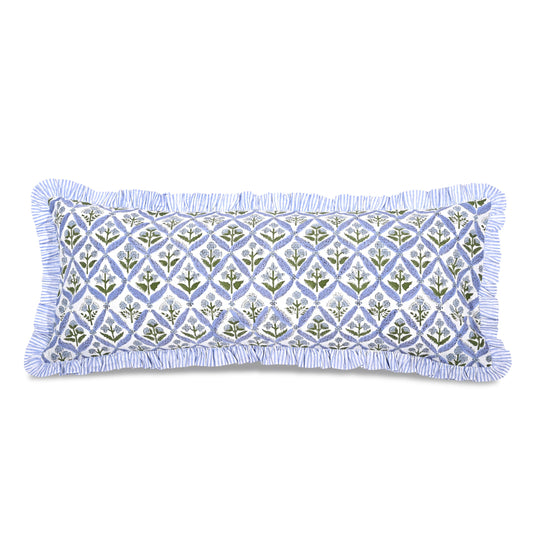 Light Steel Blue Sham Cover Ridhi Block Print