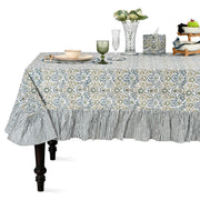 Ruffle Rectangle & Square Tablecloth - Indigo Floral
