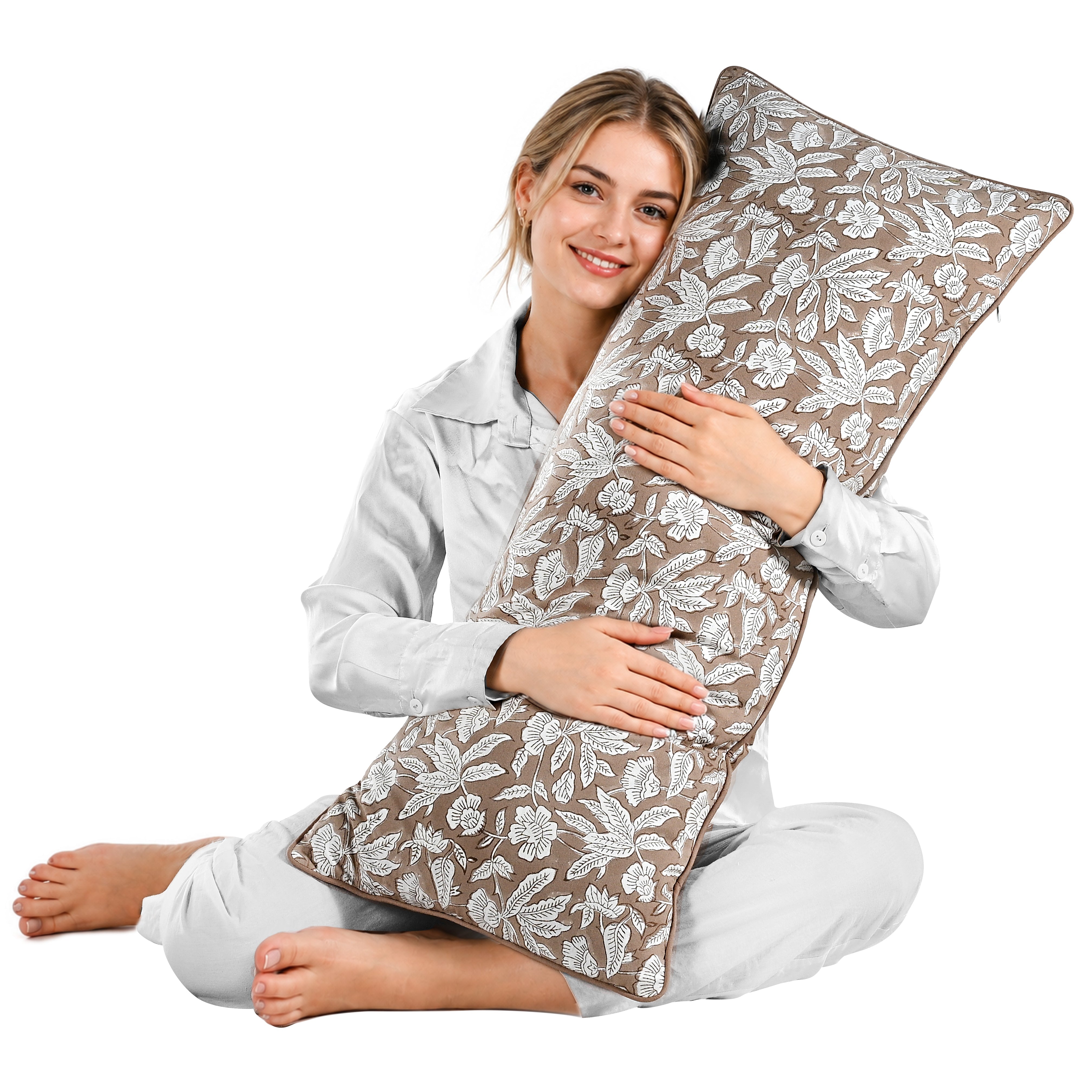 Oak Brown Piping Sham Pillow Cover RIDHI