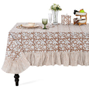 Ruffle Rectangle & Square Tablecloth - Oak Brown