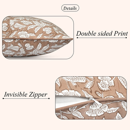 Oak Brown Piping Sham Pillow Cover RIDHI