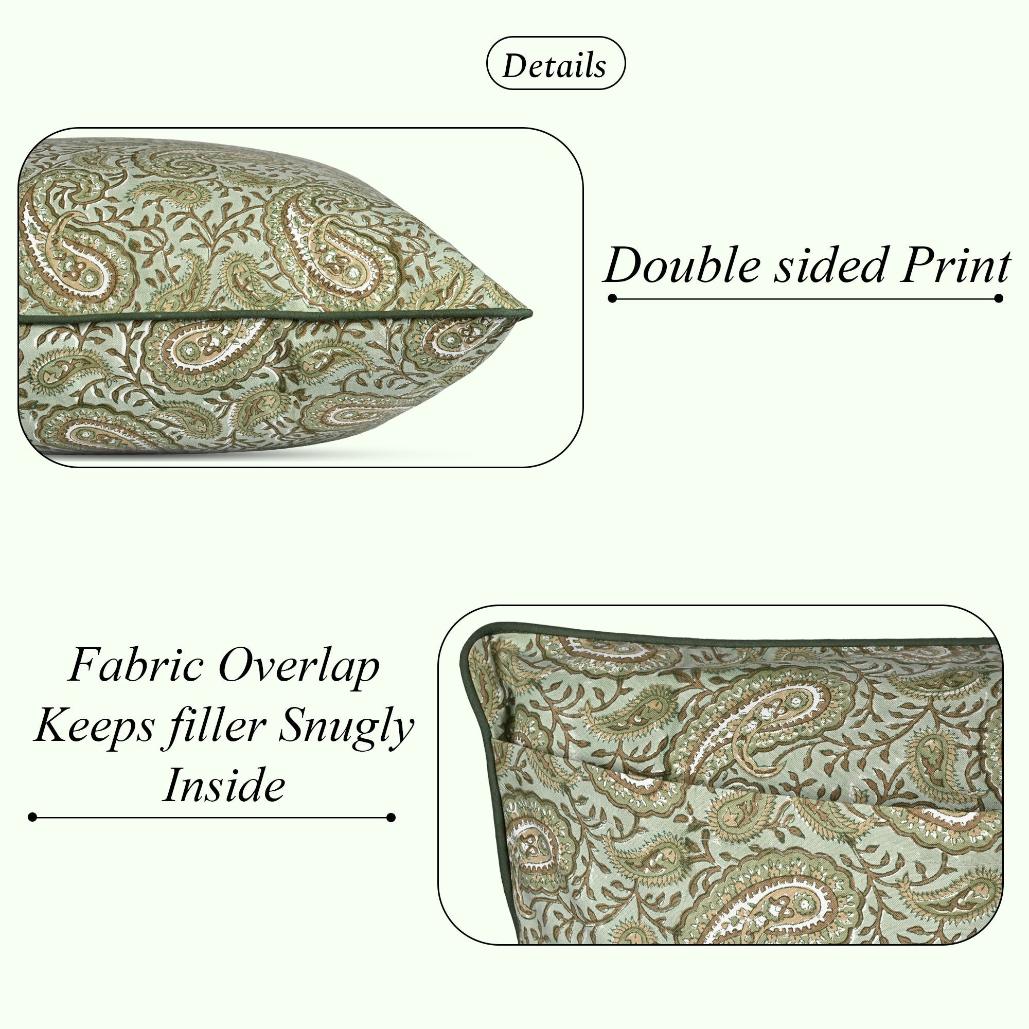 Nostalgic Naturals piping Pillow Cover RIDHI