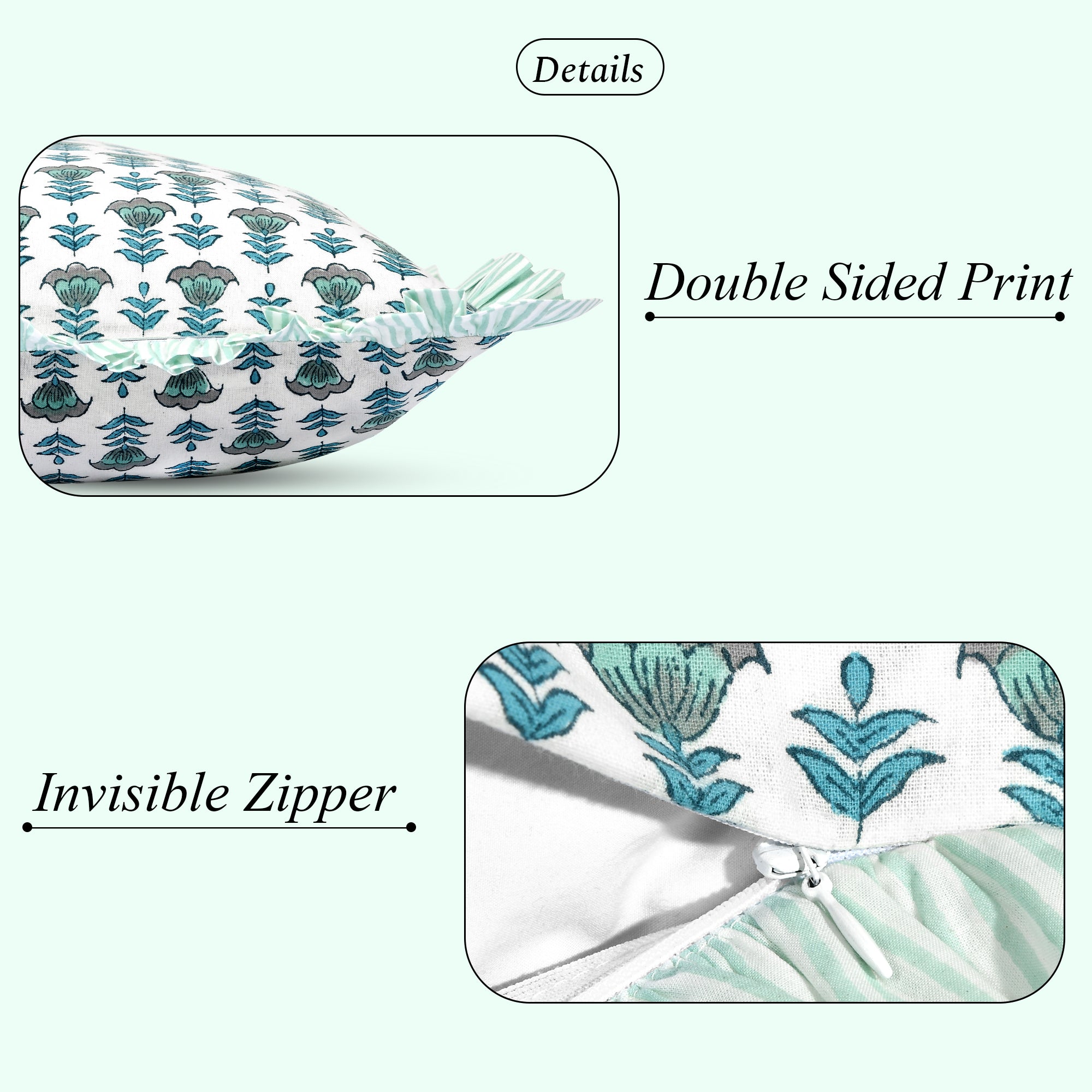 Aquamarine Blue Sham Cover