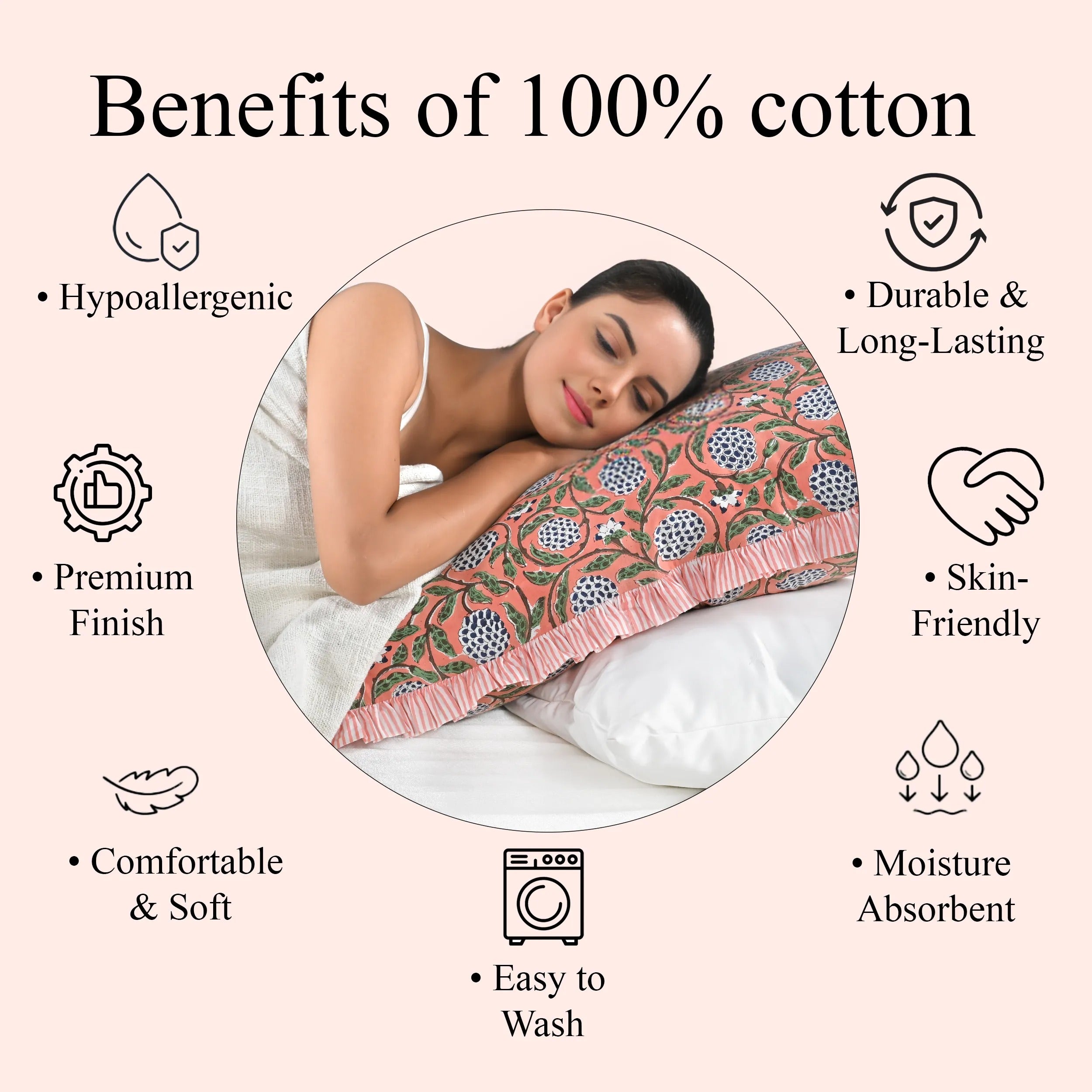 Dark Salmon Pink Sham Cover