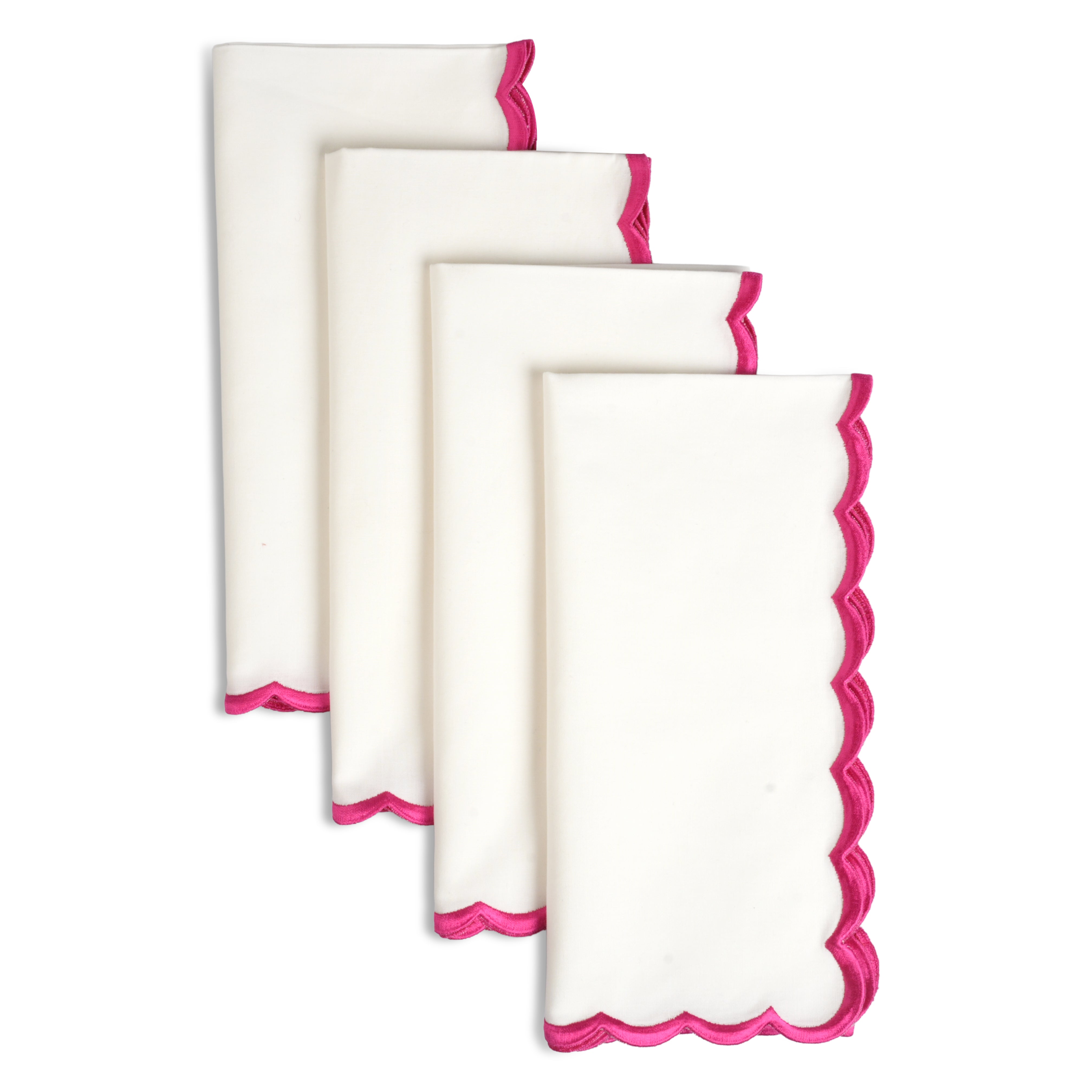 White with Pink Embroidery Napkins RIDHI