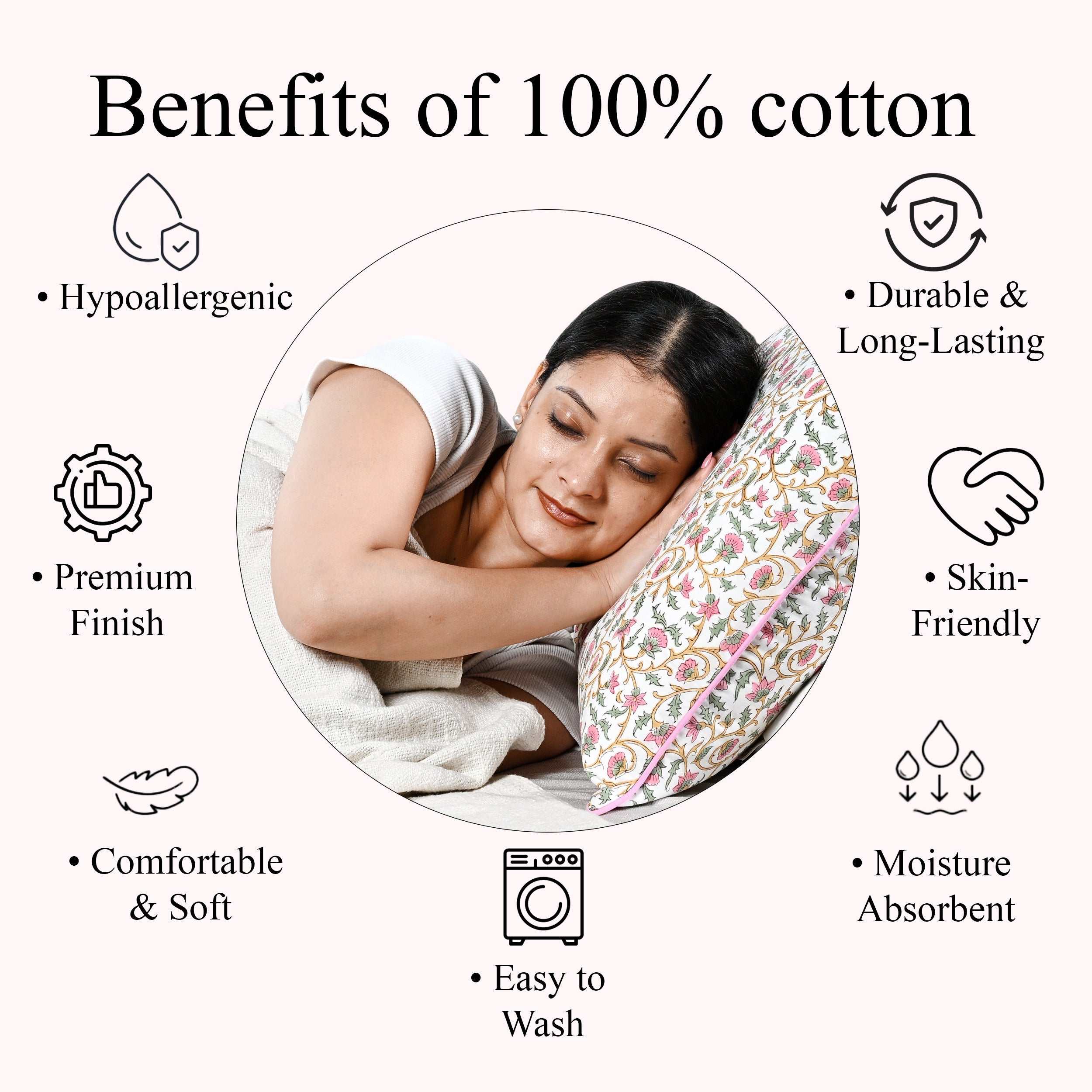 Rose pink Floral vine piping Pillow Cover RIDHI